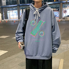 WY2171-P35加绒款-P40纯棉连帽卫衣男大码运动帽衫宽松薄外套男，男装卫衣，电商A040