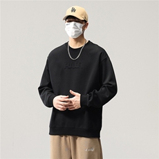 重磅卫衣男春秋新款美式复古宽松圆领长袖t恤套头外套2808-P42K79，男装T恤，电商D215