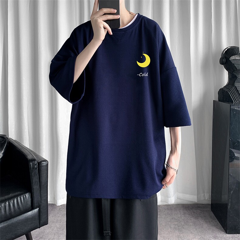Q11047-P30春夏季七分袖t恤男大码五分袖男短袖中袖,男装T恤,电商A040