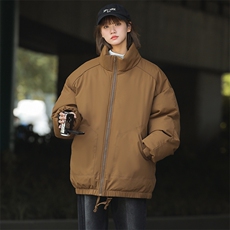现货冬季美式休闲加厚雪山外套夹克立领纯色三防户外工装棉服，男装夹克，电商A486-1