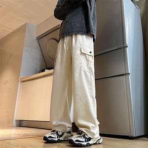 新款牛仔裤子ins潮流百搭高腰显瘦宽松直筒阔腿休闲长裤图片