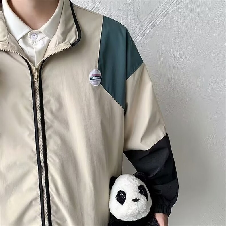 男秋季外套潮牌街头双层撞色拼接夹克HY33P55,男装夹克,星座1116-2