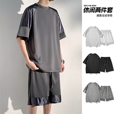 男生休闲套装2025新款宽松运动夏季短袖短裤两件套男，男装休闲套装，星座1206（原A206）