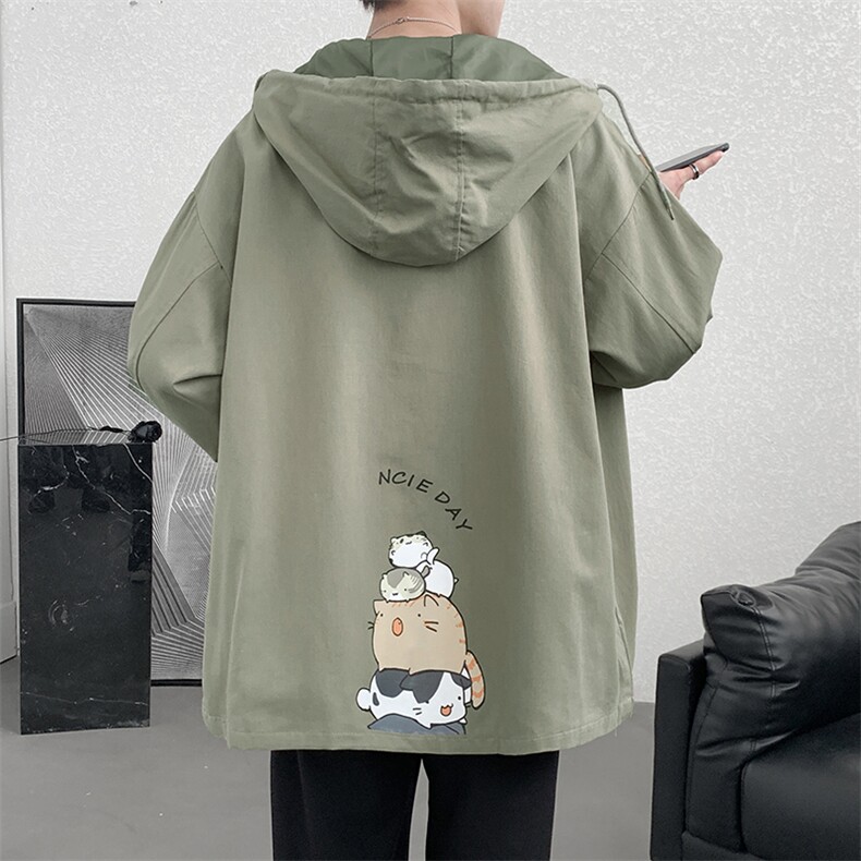 JK41090-P85纯棉连帽夹克男士大码工装夹克男外套男,男装夹克,电商A040