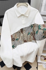 1刺绣潮M-5XL大码95%聚酯纤维5%氨纶长袖衬衫男CS9743P50控78，男装衬衫，星座226-2