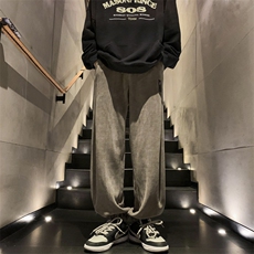新款休闲裤宽松束脚卫裤潮流百搭休闲裤313A-1-NK84-P55控68，男装休闲裤，星座808A-1