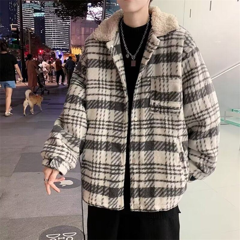 男士韩版潮流羊羔毛休闲夹克休闲翻领呢子外套男CC024-P78,男装夹克,星座911-3