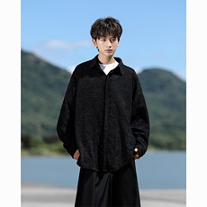 8XL-M人字纹小香风衬衫男生春秋衬衣宽松慵懒垂感外套CS29008P45，男装衬衫，电商B312