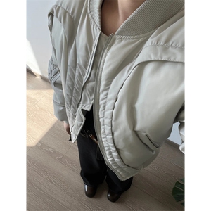 【有货】8520CC-特P85 弧形飞行夹克棉服男加厚机车棒球服外套图片