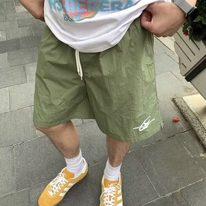 美式多巴胺尼龙速干短裤男女百搭宽松运动情侣五分裤LDK366-P25