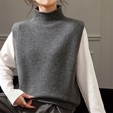 新款高领马甲，女装马甲，贝美羊绒