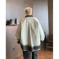 做脏美式高街衬衫男女字母宽松百搭2024秋冬ins外套CY1007-P43，男装衬衫，星座412-3