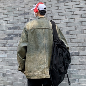 垫肩牛仔夹克外套男潮牌炸街夹克痞帅潮流百搭JK08201-P65图片