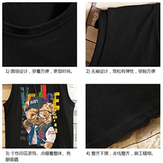 BX25211-P20港风运动汗背心男大码汗衫男无袖T恤男砖墙，男装T恤，电商A040A