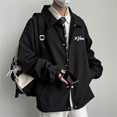 秋款男夹克字母印花单排扣休闲外套JK401P50，男装夹克，星座1013-1
