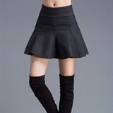 纯色2020年冬季短款拉链褶皱蓬蓬半身裙，女装半身裙，众宇琦