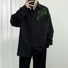 时尚印花设计感男女春秋长袖衬衫宽松小众情侣衬衣潮CS1113-P33，男装衬衫，星座308B-2