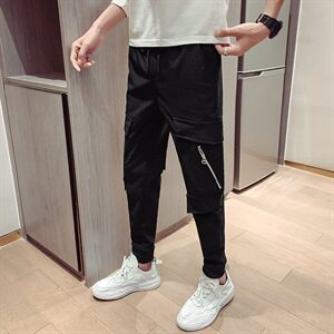 秋冬社会小伙裤子男拉链韩版修身休闲长裤男潮 C301图片