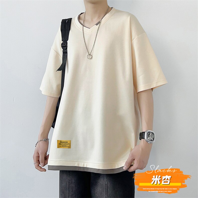 夏季短袖港风白墙休闲宽松潮牌百搭短袖T恤男TC3138RK01-P30控50,男装T恤,星座717