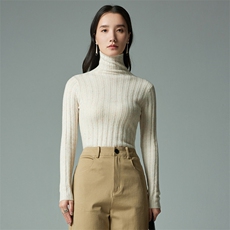纯色高领长袖35%羊绒衫女秋冬新品修身显瘦弹力针织衫打底毛衣，女装羊绒衫，木淼羊绒