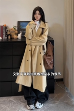 风衣外套秋冬流行卡其色加棉厚款中长款大衣FY3655-特P88加棉P108，男装风衣，电商B295