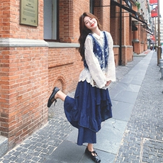有货民族风牛仔马甲三件套AD808-P175K248，女装套装/套裙，2B187
