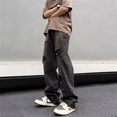 牛仔裤潮流长裤拉链水洗直脚青春流行男文艺新款夏季KK031-P45，男装牛仔裤，星座911-3