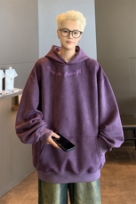 港风大码美式潮牌麂皮绒套头连帽卫衣男XZ213-JKPR204-P45控68，男装卫衣，星座213
