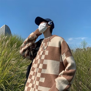 美式圆领毛衣男慵懒风休闲针织衫 X696 P40图片