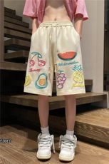 抖音品质潮流休闲宽松短裤发泡水果印花中裤B315-K23345-P45控58，男装休闲裤，电商B315