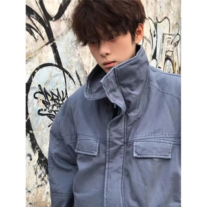 美式复古立领外套男女春秋冬季潮流加绒加厚棉服夹克MJ60-P143图片