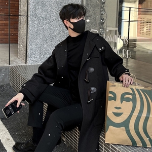 【精品大货】毛呢大衣男中长款风衣男长款牛角扣F999款P138韩风C