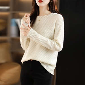 优雅气质女士秋冬必备百搭针织羊毛衫，女装羊毛衫，丽特绒
