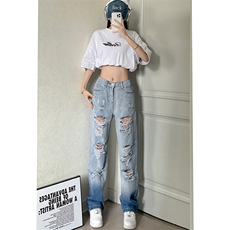 美式ins高街小众hiphop夏季破洞牛仔裤货号K729P60，男装牛仔裤，电商A063