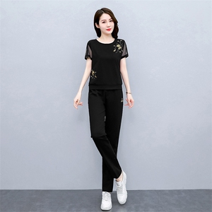 休闲运动套装女2025春秋新款韩版时尚拼接立领宽松跑步卫衣两件套图片