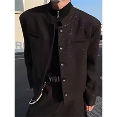 中山装男士青年修身套装中华立领西服装婚礼礼服风唐装韩版帅，男装西服，星座506A