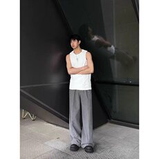 复古夏季潮牌重磅分割螺纹基础无袖T恤修身针织背心男女TB02，男装背心/马甲，星座1116A（原606A-3）