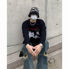 慵懒毛衣男秋冬季新款中性风圆领打底针织衫美式X032P45，男装针织衫/毛衣，星座1116-2
