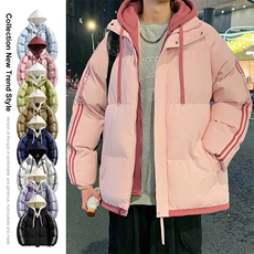 连帽假两件羽绒棉服男生多巴胺小清新短款面包服MY1882-P78，男装棉衣，星座610（原A335）