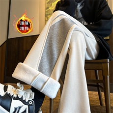 XZ616秋冬重磅加绒加厚破缝撞色拼接休闲长裤TY1150JRP55控78，男装卫衣，星座512A（原616）
