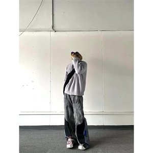 重磅秋冬北极绒双拉链毛衣开衫美式复古休闲慵懒风宽松针织衫外套图片