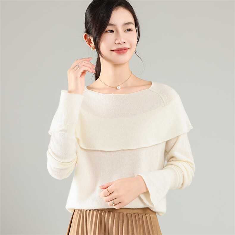 35%羊绒衫秋冬季新款舒适时尚百搭女式宽松长袖打底毛衣,女装羊绒衫,琳尚羊绒