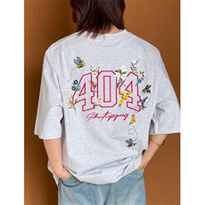 全幅蜜蜂花卉刺绣短袖T恤男女美式潮牌宽松凉感TCX8150，男装T恤，星座1116A（原606A-3）