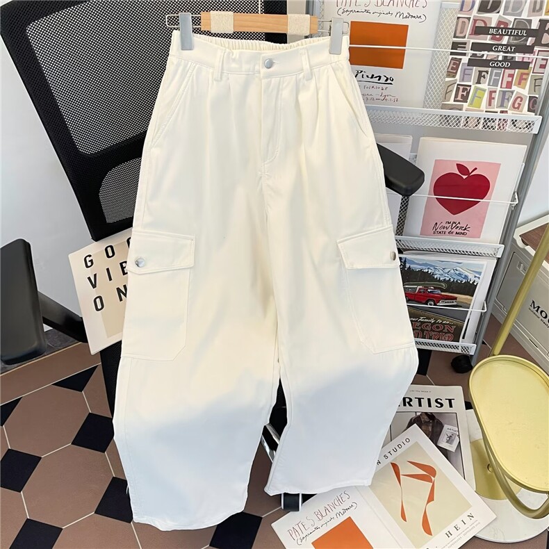 港风秋款男工装裤大口袋宽松直筒休闲长裤H0031P55，男装工装外套，星座1013-1