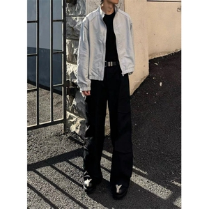 现货 自制 垫肩三防面料cleanfit外套子母带夹克男女图片