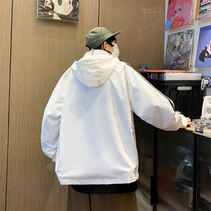 秋季潮流休闲男装连帽上衣2023新款运动夹克风衣男JK256-P48图片