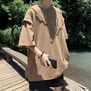 C341-P26 2024夏季新款设计感小众t恤短袖男潮牌百搭宽松上衣现货图片