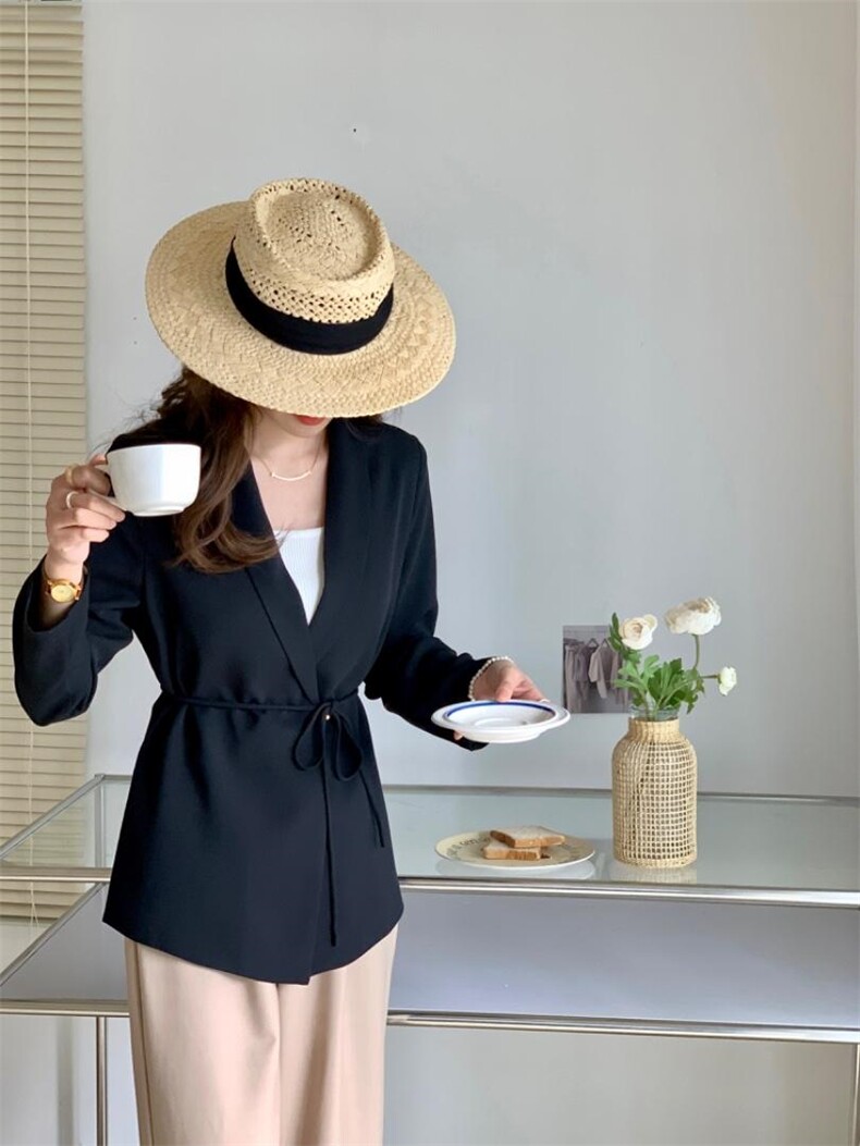 薄料系腰带西装外套，女装西装，佳其