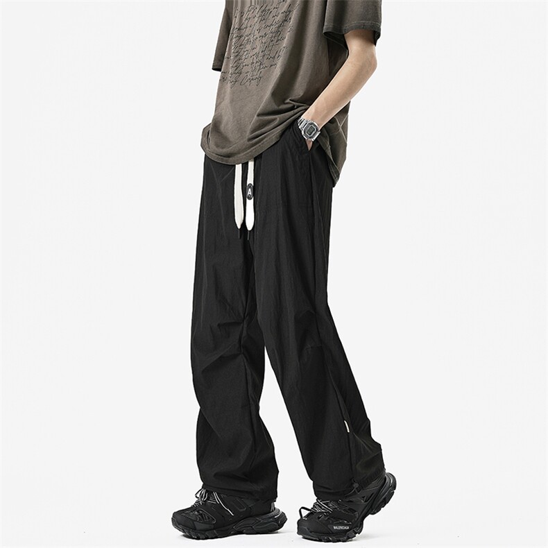 ！夏季速干休闲长裤男潮流山本裤高腰工装裤休闲百搭冰丝裤子，男装工装外套，电商C306-1