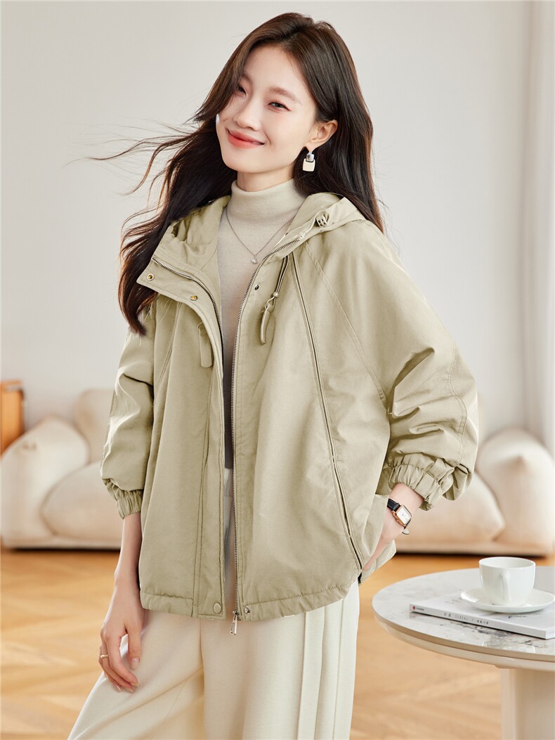 时尚连帽加绒保暖派克服外套女2025秋冬新款宽松显瘦休闲百搭棉服,女装派克服,木子恋